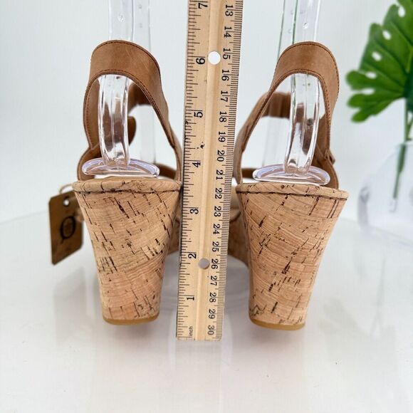 Born Lenore Platform Wedge Sandals Womens Size 10 M Brown Leather Buckle Shoes - Picture 8 of 15